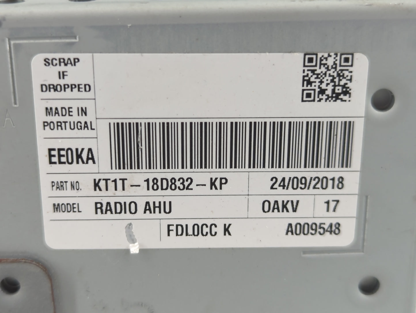 2019 Ford Transit Radio AM FM Cd Player Receiver Replacement P/N:KT1T-18D832-KP Fits OEM Used Auto Parts - Oemusedautoparts1