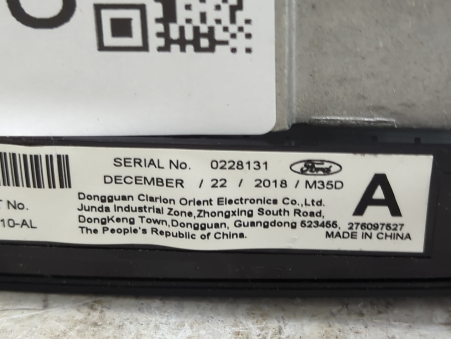 2019 Ford Transit 250 Radio AM FM Cd Player Receiver Replacement P/N:0228131 276097527 Fits Fits 2016 2017 2018 OEM Used Aut
