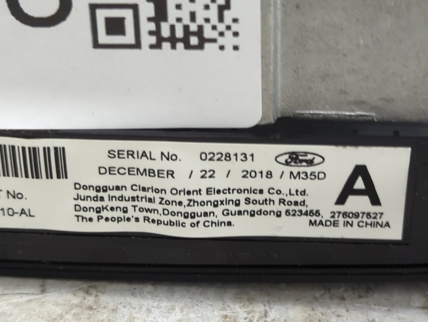 2019 Ford Transit 250 Radio AM FM Cd Player Receiver Replacement P/N:0228131 276097527 Fits Fits 2016 2017 2018 OEM Used Aut