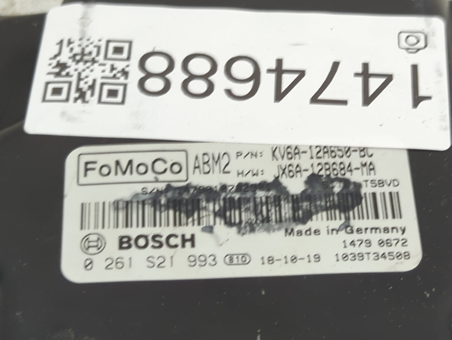 2019-2021 Ford Transit Connect PCM Engine Control Computer ECU ECM PCU OEM P/N:KV6A-12A650-BC JX6A-12B684-MA Fits OEM Used A