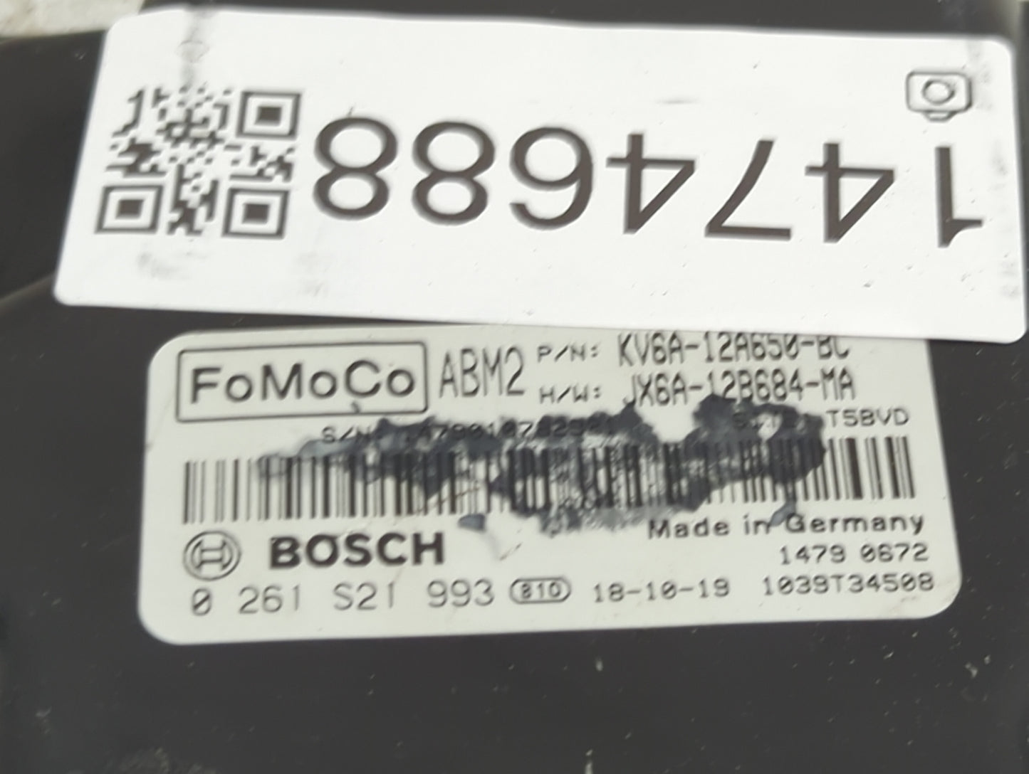 2019-2021 Ford Transit Connect PCM Engine Control Computer ECU ECM PCU OEM P/N:KV6A-12A650-BC JX6A-12B684-MA Fits OEM Used A