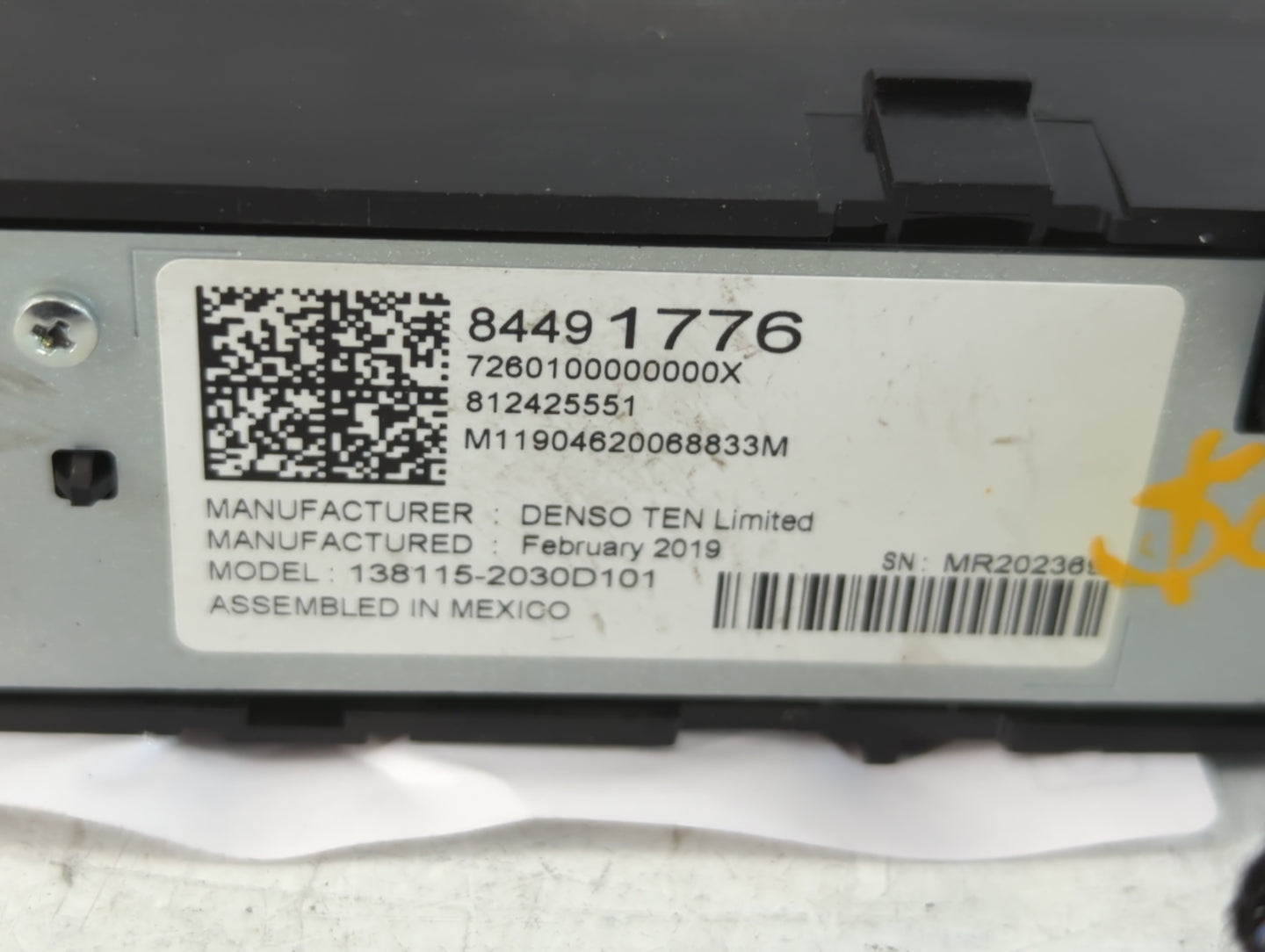 2018-2021 Gmc Terrain Radio AM FM Cd Player Receiver Replacement P/N:84491776 Fits Fits 2018 2019 2020 2021 OEM Used Auto Pa
