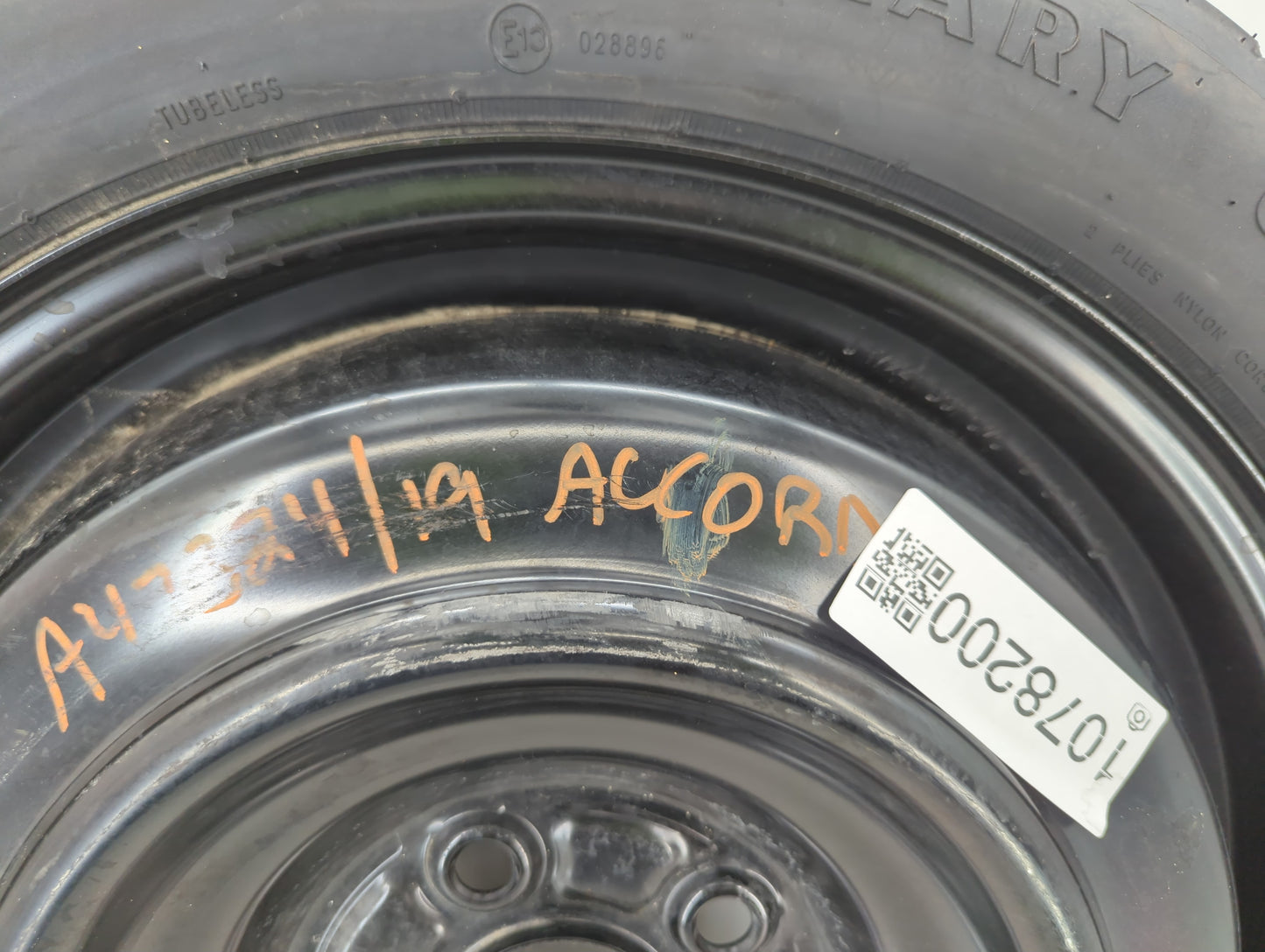 2016-2022 Honda Accord Spare Donut Tire Wheel Rim Oem 1078200 - Oemusedautoparts1.com