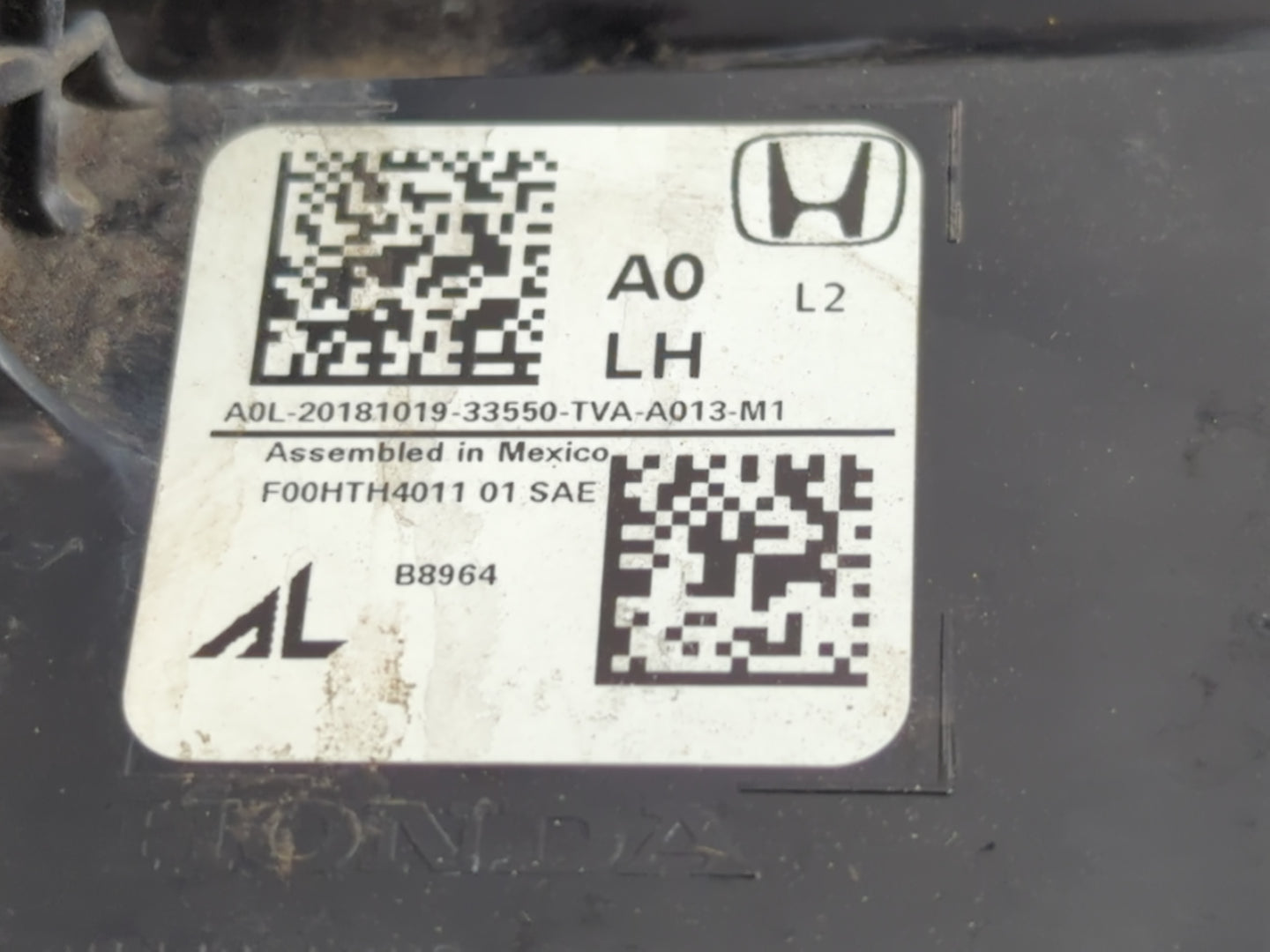 2018-2022 Honda Accord Tail Light Assembly Driver Left OEM Fits Fits 2018 2019 2020 2021 2022 OEM Used Auto Parts - Oemuseda