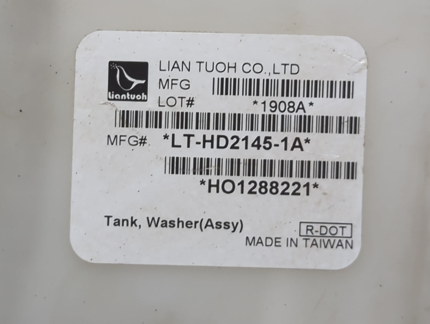 2018-2022 Honda Accord Windshield Washer Fluid Reservoir Bottle Oem 1474147 - Oemusedautoparts1.com