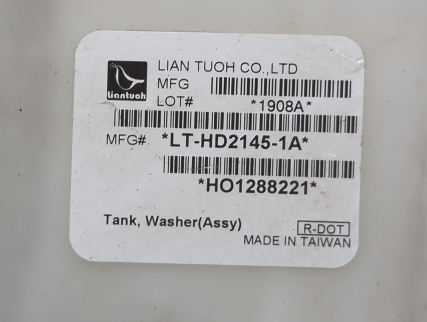 2018-2022 Honda Accord Windshield Washer Fluid Reservoir Bottle Oem 1474147 - Oemusedautoparts1.com