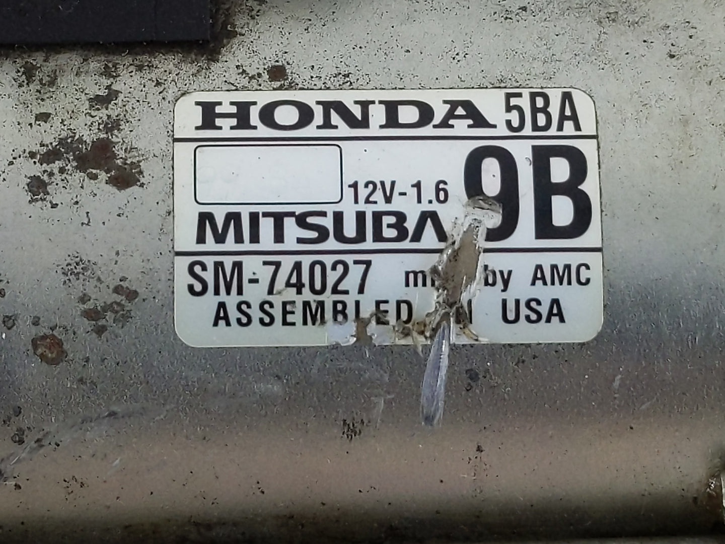 2016-2021 Honda Civic Car Starter Motor Solenoid OEM P/N:SM-74027 Fits Fits 2016 2017 2018 2019 2020 2021 OEM Used Auto Part