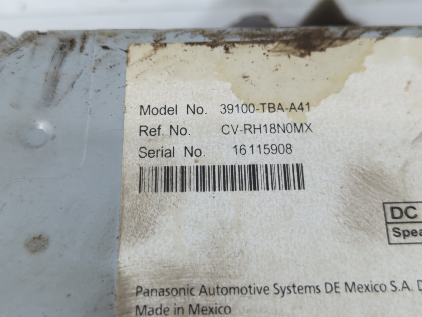 2019-2021 Honda Civic Radio AM FM Cd Player Receiver Replacement P/N:39100-TBA-A41 Fits Fits 2019 2020 2021 OEM Used Auto Pa