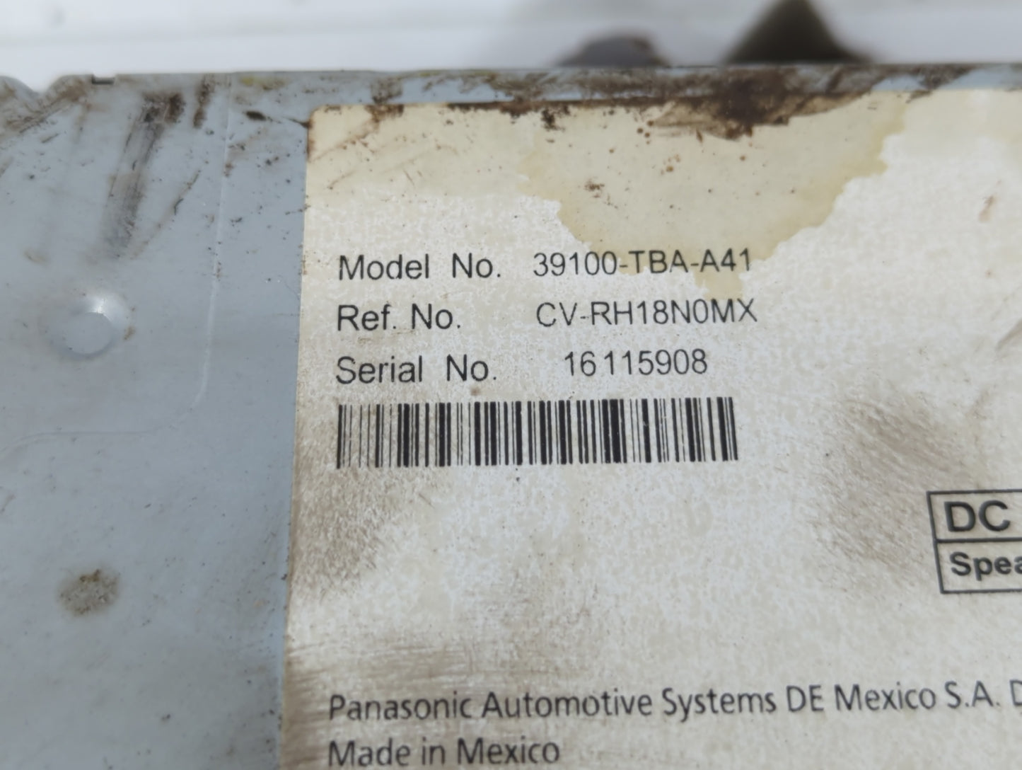 2019-2021 Honda Civic Radio AM FM Cd Player Receiver Replacement P/N:39100-TBA-A41 Fits Fits 2019 2020 2021 OEM Used Auto Pa