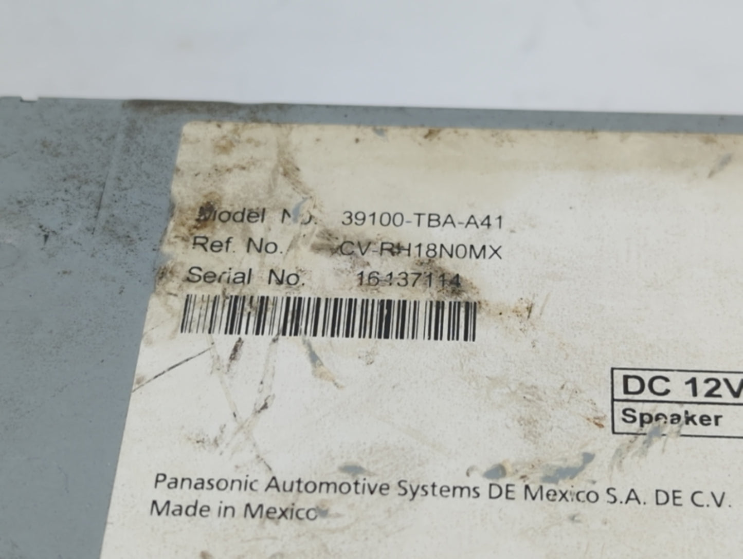 2019-2021 Honda Civic Radio AM FM Cd Player Receiver Replacement P/N:39100-TBA-A41 Fits Fits 2019 2020 2021 OEM Used Auto Pa
