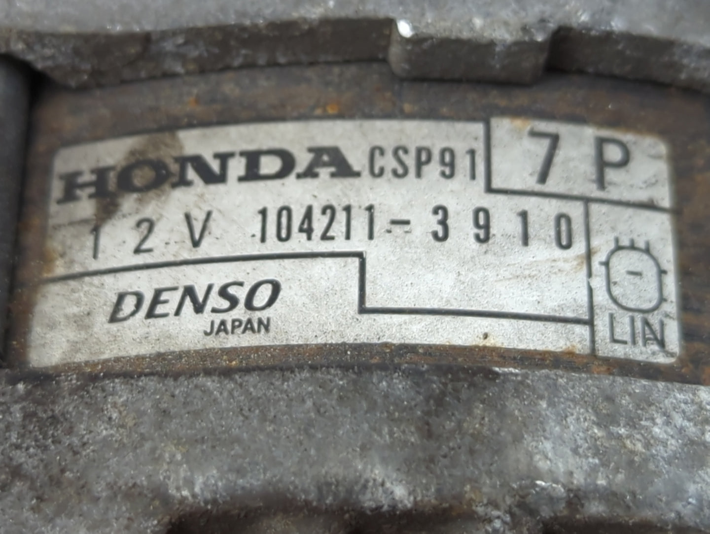 2016-2022 Honda Civic Alternator Replacement Generator Charging Assembly Engine OEM P/N:104211-3910 Fits OEM Used Auto Parts