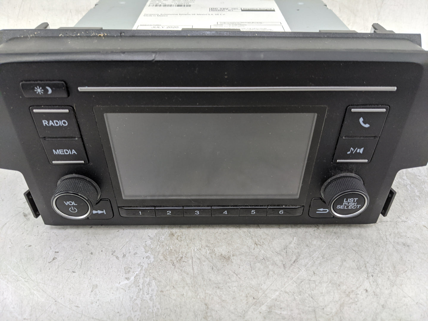 2019-2021 Honda Civic Radio AM FM Cd Player Receiver Replacement P/N:39100-TBA-A41 Fits Fits 2019 2020 2021 OEM Used Auto Pa
