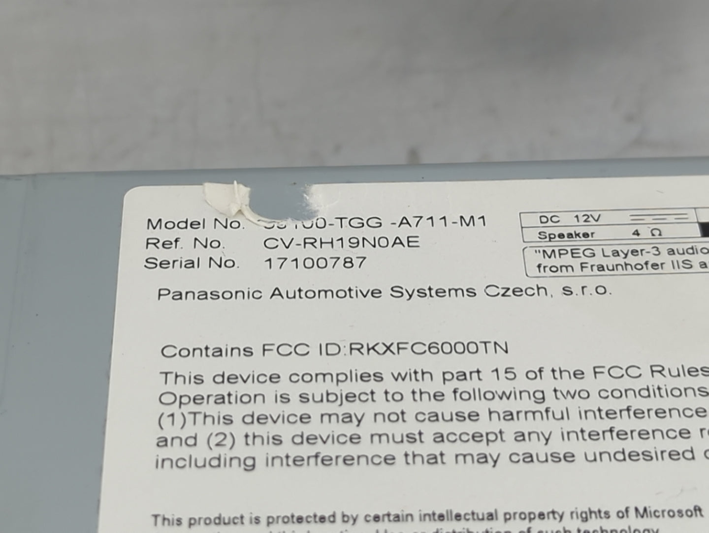 2019-2021 Honda Civic Radio AM FM Cd Player Receiver Replacement P/N:39100-TGG-A711-M1 CV-RH19N0AE Fits Fits 2019 2020 2021 