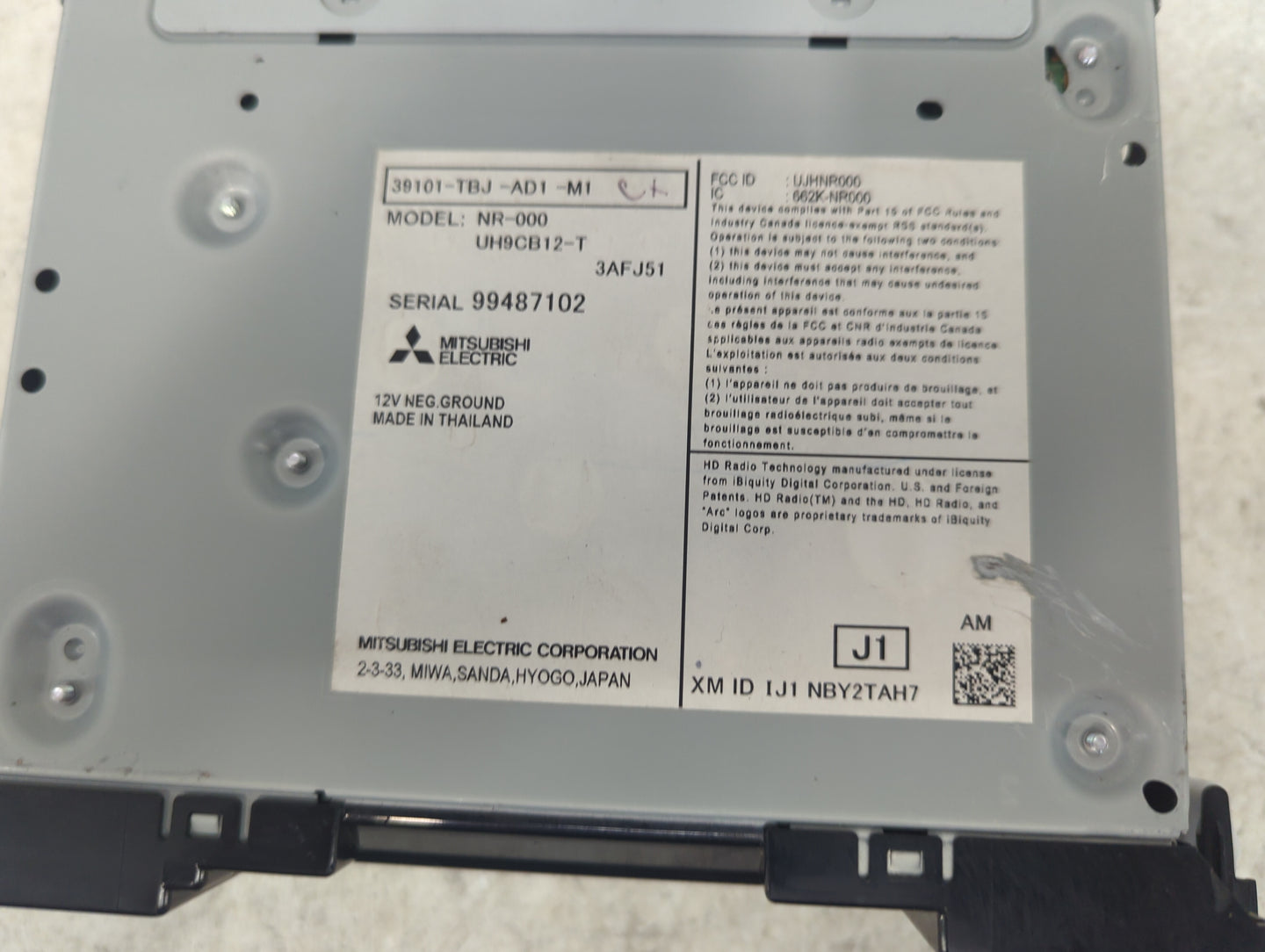 2019-2020 Honda Civic Radio AM FM Cd Player Receiver Replacement P/N:39101-TBJ-AD1-M1 NR-000, UH9CB12-T Fits Fits 2019 2020 