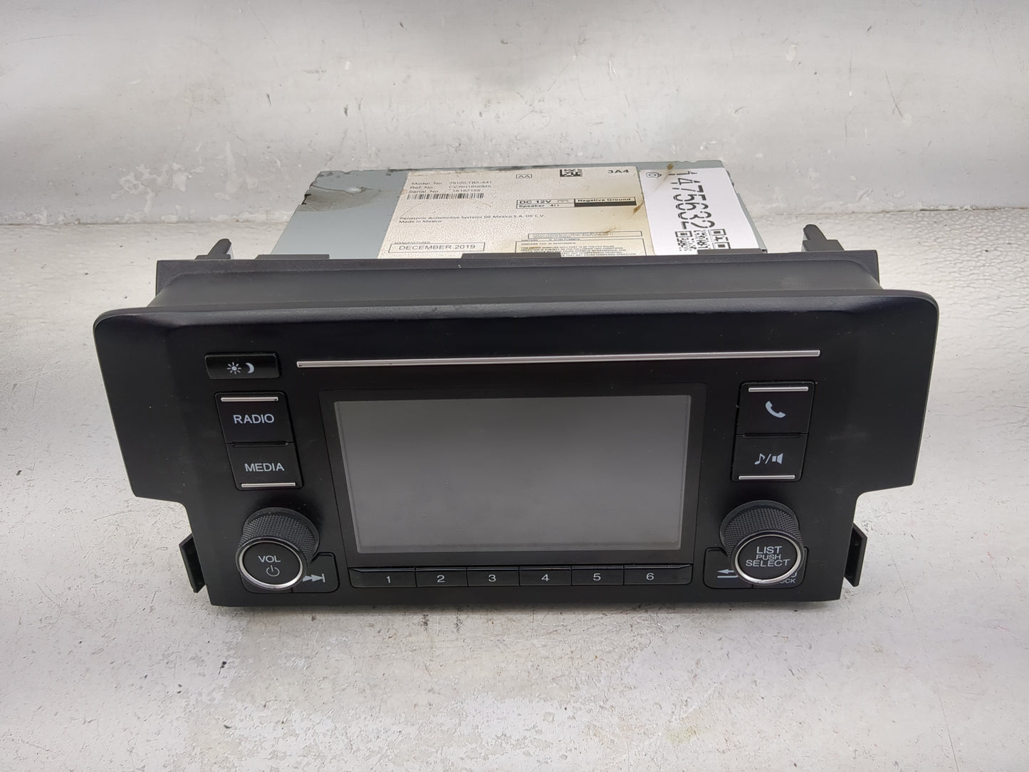 2019-2021 Honda Civic Radio AM FM Cd Player Receiver Replacement P/N:39100-TBA-A41 CV-RH18N0MX Fits Fits 2019 2020 2021 OEM 