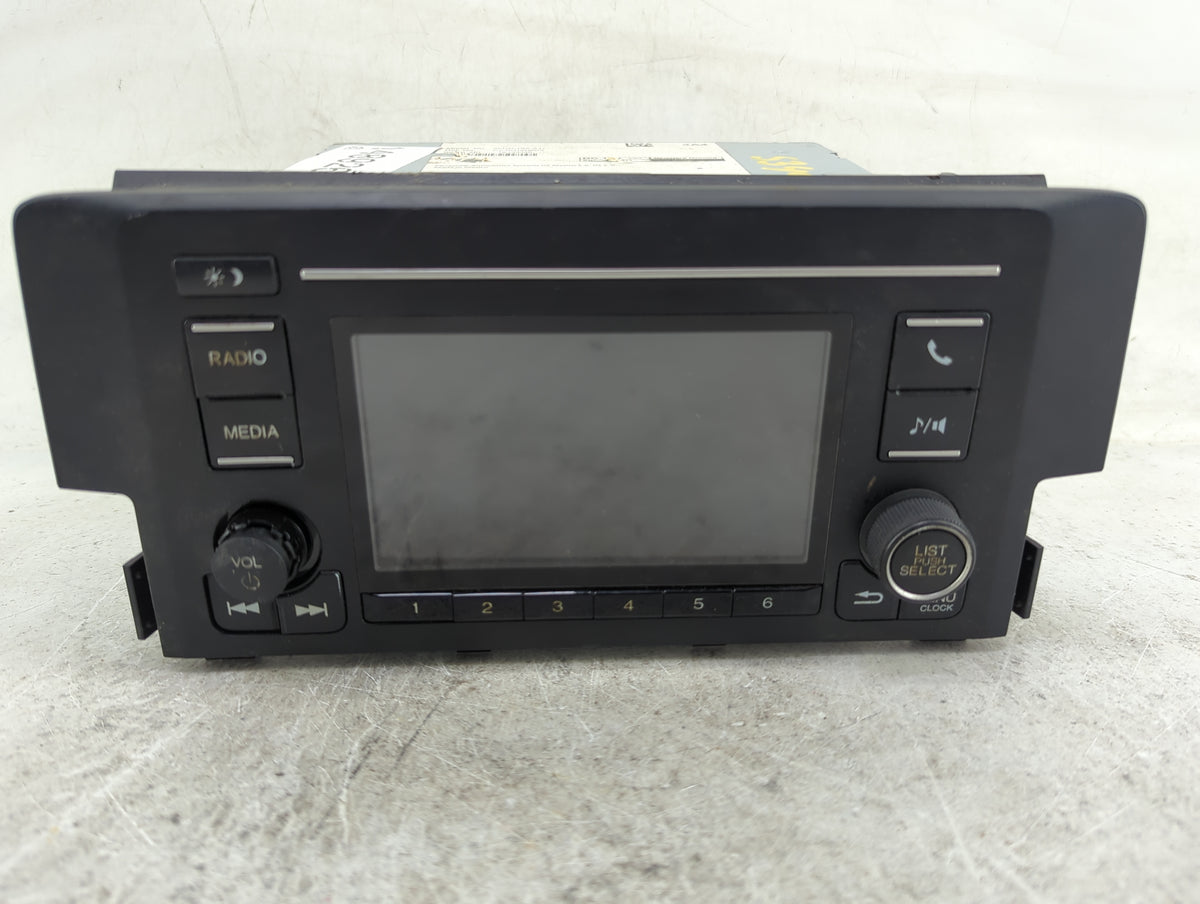 2019-2021 Honda Civic Radio AM FM Cd Player Receiver Replacement P/N:1761B-181126-0586 Fits Fits 2019 2020 2021 OEM Used Aut