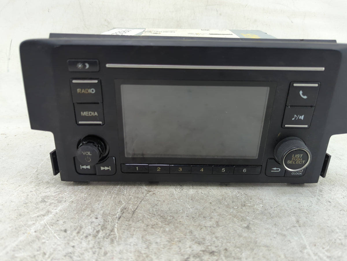 2019-2021 Honda Civic Radio AM FM Cd Player Receiver Replacement P/N:1761B-181126-0586 Fits Fits 2019 2020 2021 OEM Used Aut