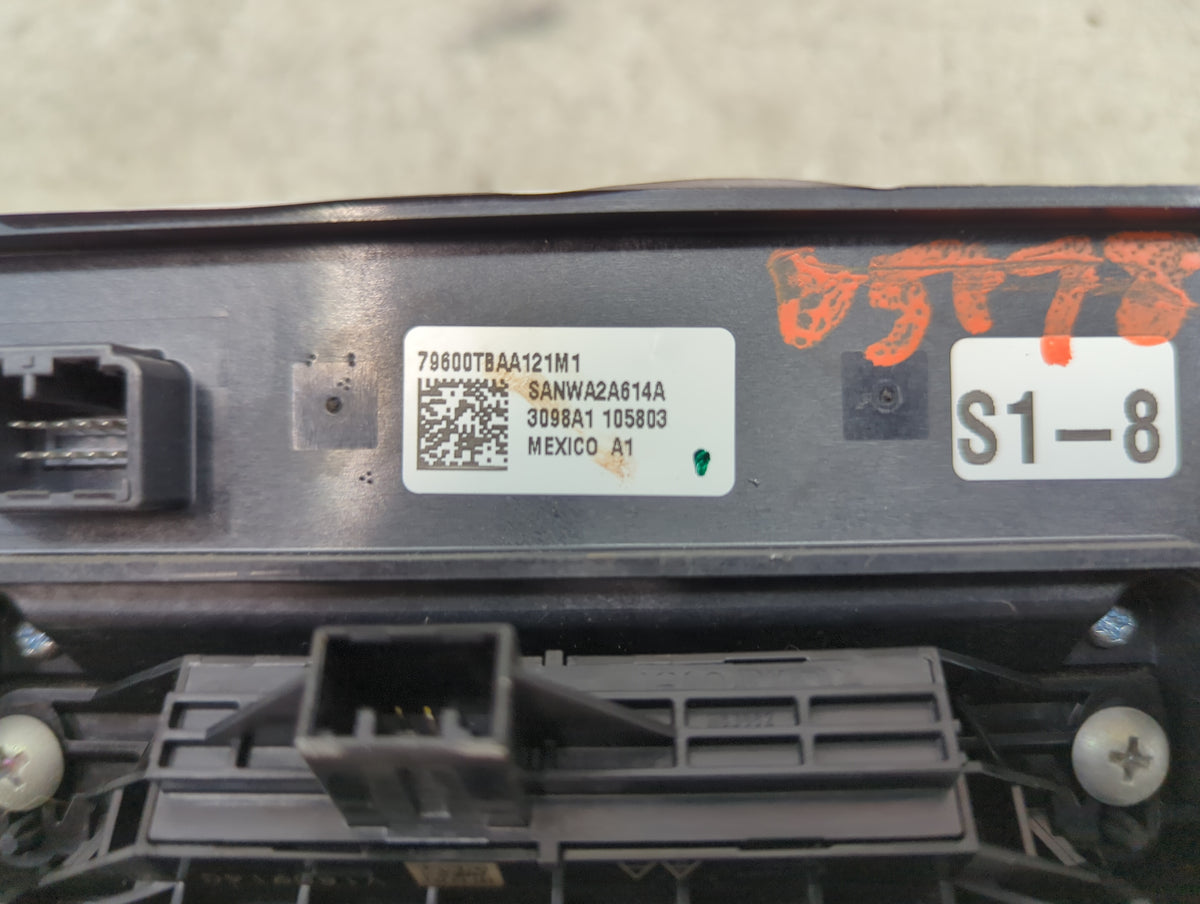 2016-2021 Honda Civic Climate Control Module Temperature AC/Heater Replacement P/N:79600TBAA121M1 SANWA2A614A Fits OEM Used 