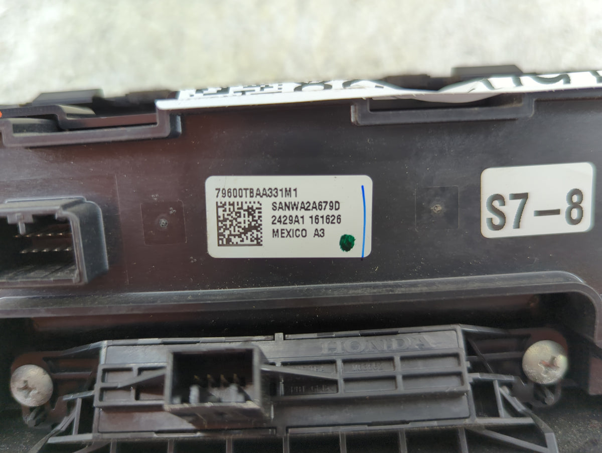 2016-2021 Honda Civic Climate Control Module Temperature AC/Heater Replacement P/N:79600TBAA331M1 SANWA2A679D Fits OEM Used 