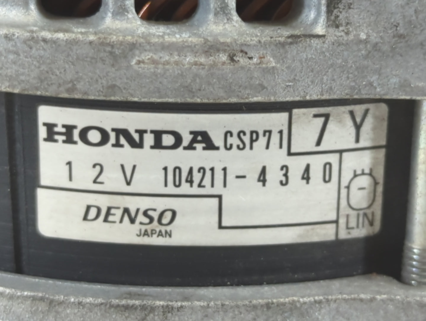 2017-2022 Honda Civic Alternator Replacement Generator Charging Assembly Engine OEM P/N:104211-4340 Fits OEM Used Auto Parts