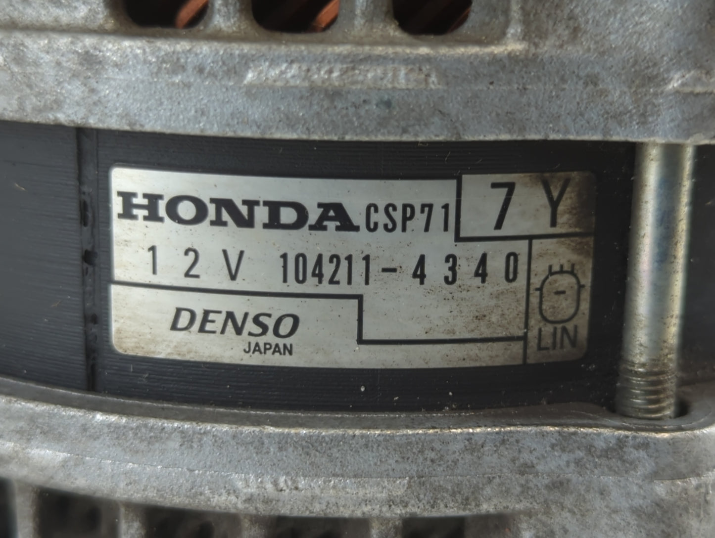 2017-2022 Honda Civic Alternator Replacement Generator Charging Assembly Engine OEM P/N:104211-4340 Fits OEM Used Auto Parts