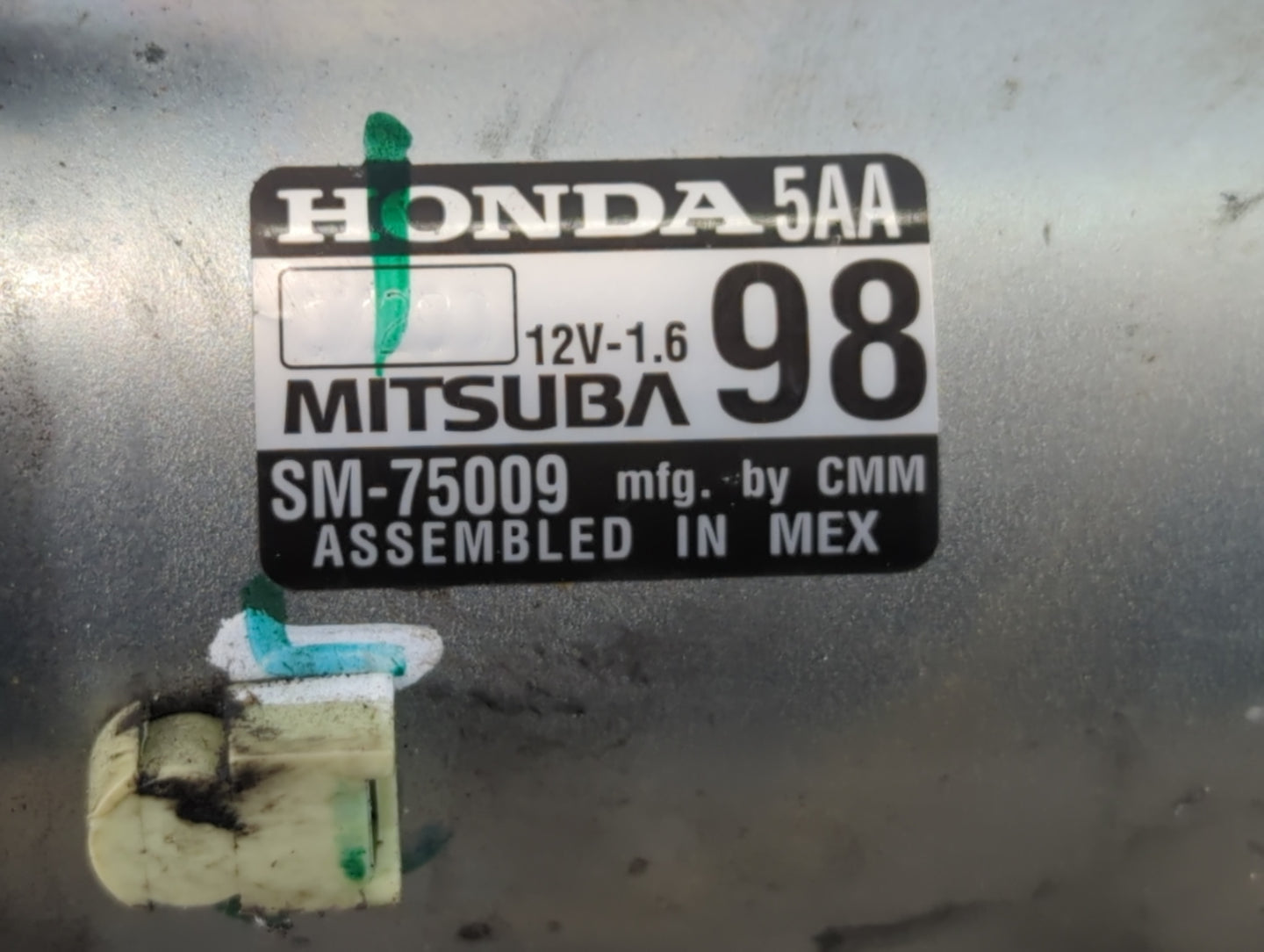 2016-2017 Honda Civic Car Starter Motor Solenoid OEM P/N:SM-75009 Fits Fits 2016 2017 2020 OEM Used Auto Parts - Oemusedauto
