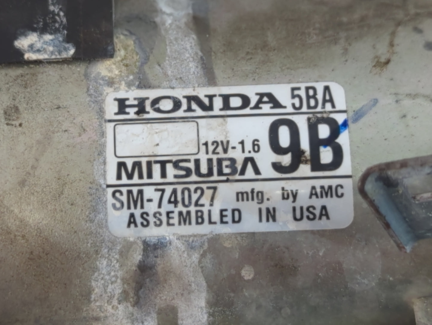 2016-2021 Honda Civic Car Starter Motor Solenoid OEM P/N:SM-74027 Fits Fits 2016 2017 2018 2019 2020 2021 OEM Used Auto Part