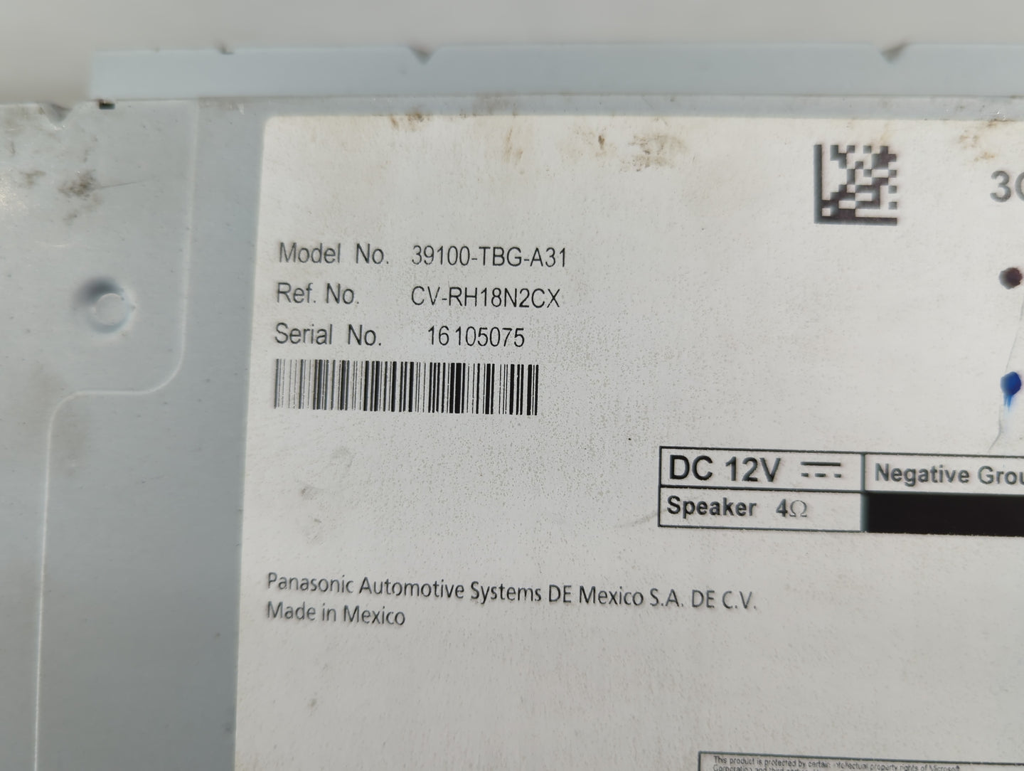 2019-2020 Honda Civic Radio AM FM Cd Player Receiver Replacement P/N:39100-TBG-A31 39100-TGG-A711-M1 Fits Fits 2019 2020 OEM