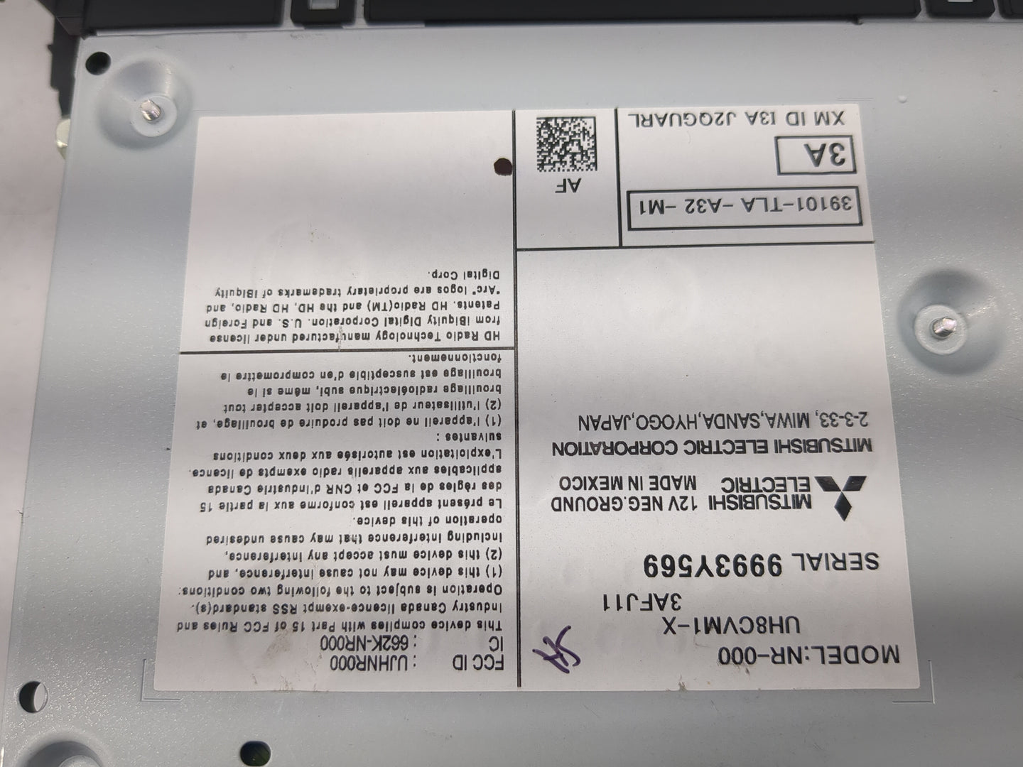 2018-2022 Honda Cr-V Radio AM FM Cd Player Receiver Replacement P/N:39101-TLA-A32-M1 UH8CVM1-X Fits Fits 2018 2019 2020 2021