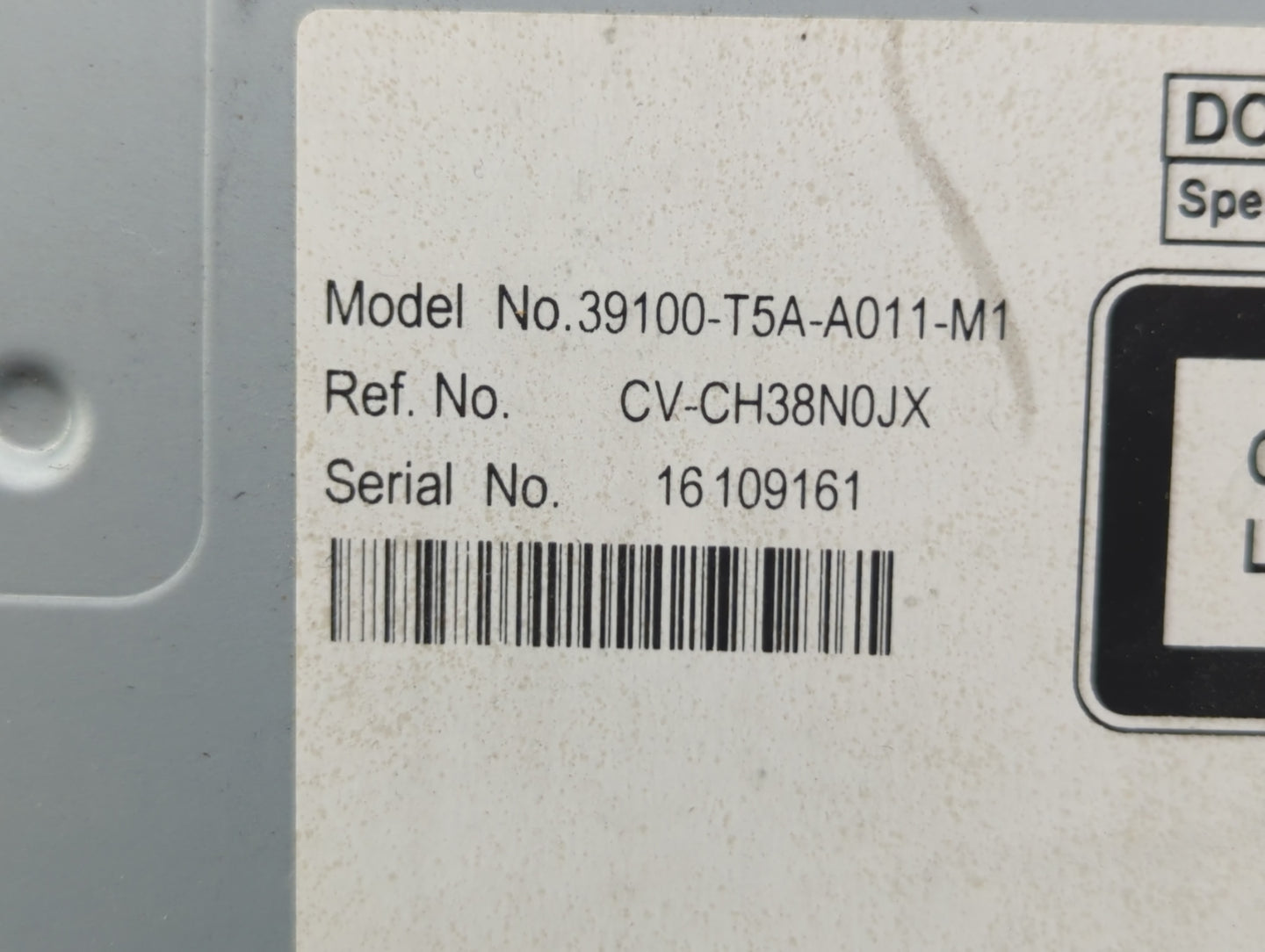 2019 Honda Fit Radio AM FM Cd Player Receiver Replacement P/N:39100-T5A-A011-M1 Fits OEM Used Auto Parts - Oemusedautoparts1