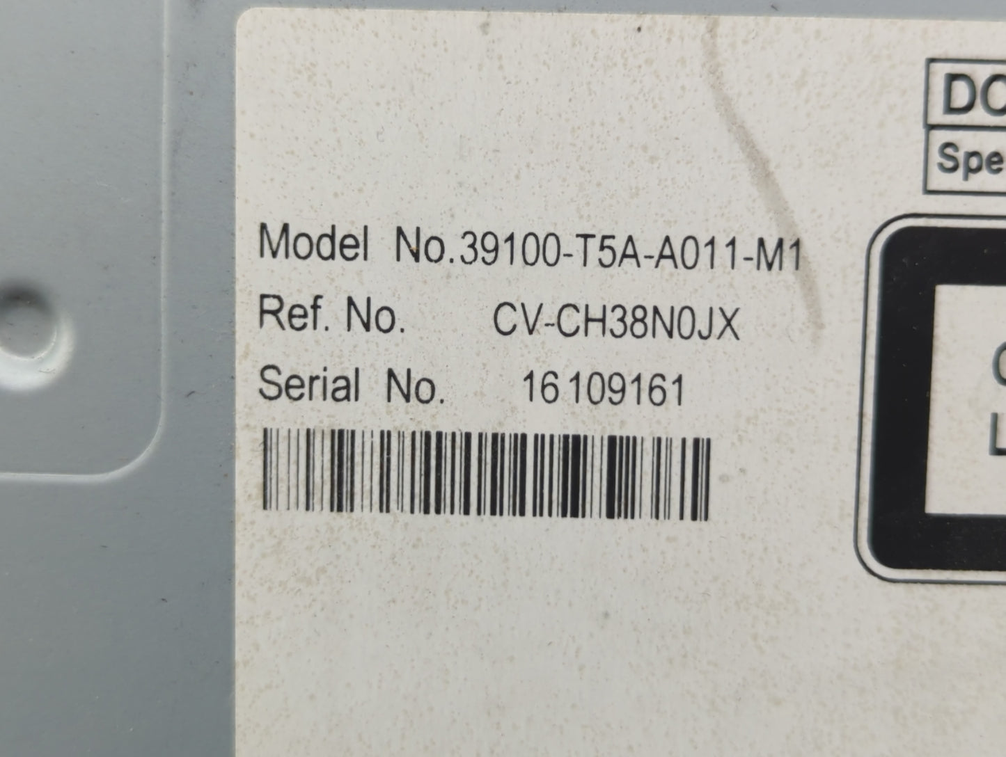 2019 Honda Fit Radio AM FM Cd Player Receiver Replacement P/N:39100-T5A-A011-M1 Fits OEM Used Auto Parts - Oemusedautoparts1