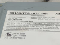 2019-2022 Honda Hr-V Radio AM FM Cd Player Receiver Replacement P/N:39100-T7A-A21-M1 Fits Fits 2019 2020 2021 2022 OEM Used 