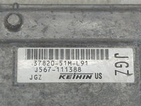 2019 Honda Hr-V PCM Engine Control Computer ECU ECM PCU OEM P/N:37820-51M-L91 J567-111388 Fits OEM Used Auto Parts - Oemused