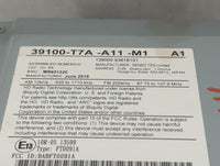 2019-2022 Honda Hr-V Radio AM FM Cd Player Receiver Replacement P/N:39100-T7A-A11-M1 139000-9381B101 Fits Fits 2019 2020 202