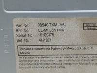 2019-2022 Honda Insight Radio AM FM Cd Player Receiver Replacement P/N:39540-TXM-A51 Fits Fits 2019 2020 2021 2022 OEM Used 