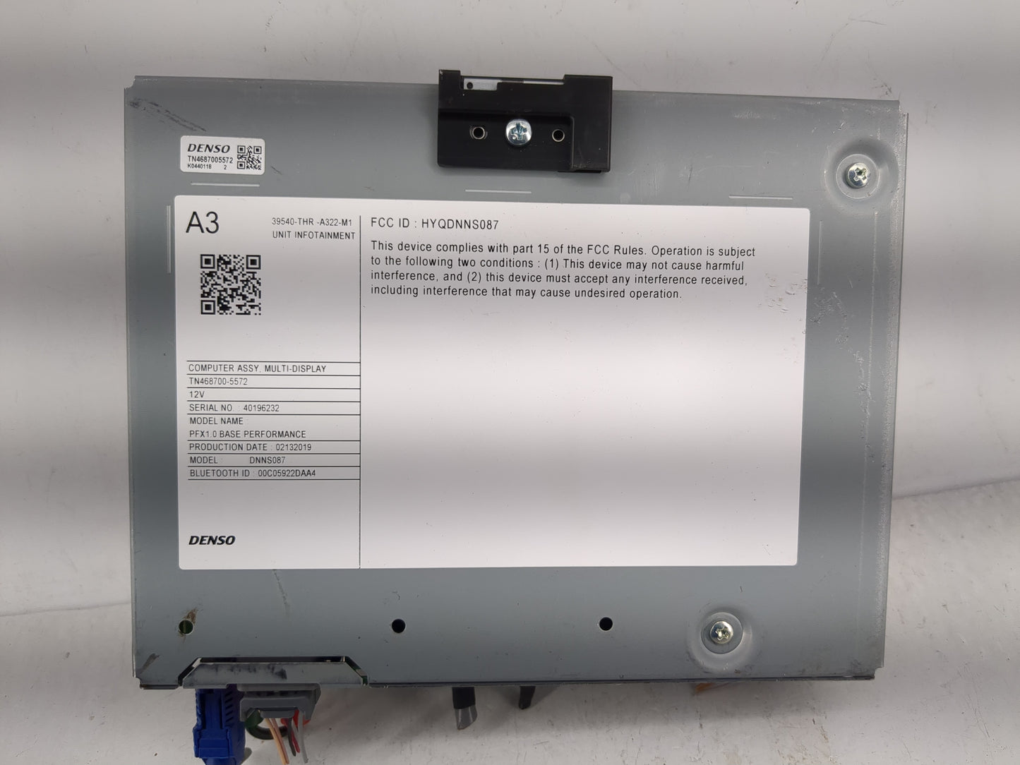 2019 Honda Odyssey Radio AM FM Cd Player Receiver Replacement P/N:39540-THR-A322 Fits OEM Used Auto Parts - Oemusedautoparts