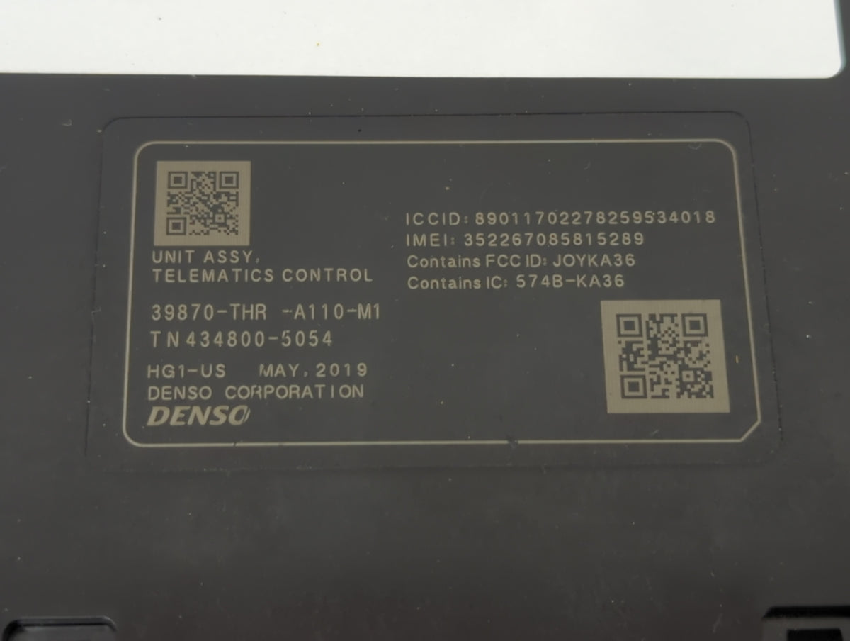 2019 Honda Odyssey Telematics Control Module 39870-thr-a110-m1|574b-ka36 - Oemusedautoparts1.com