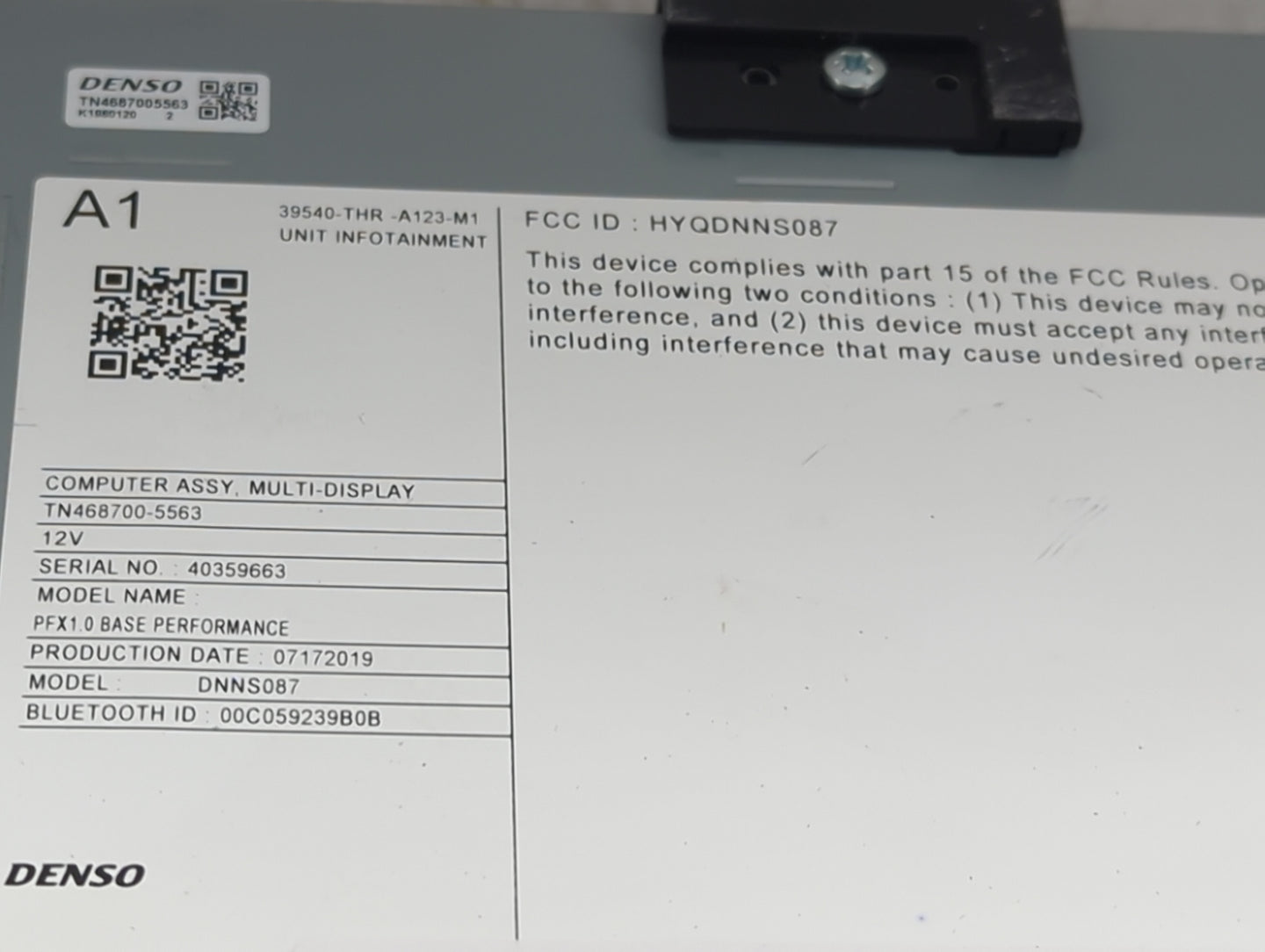 2019 Honda Odyssey Radio AM FM Cd Player Receiver Replacement P/N:39540-THR-A123-M1 HYQDNNS087, TN468700-5563, DNNS087 Fits 