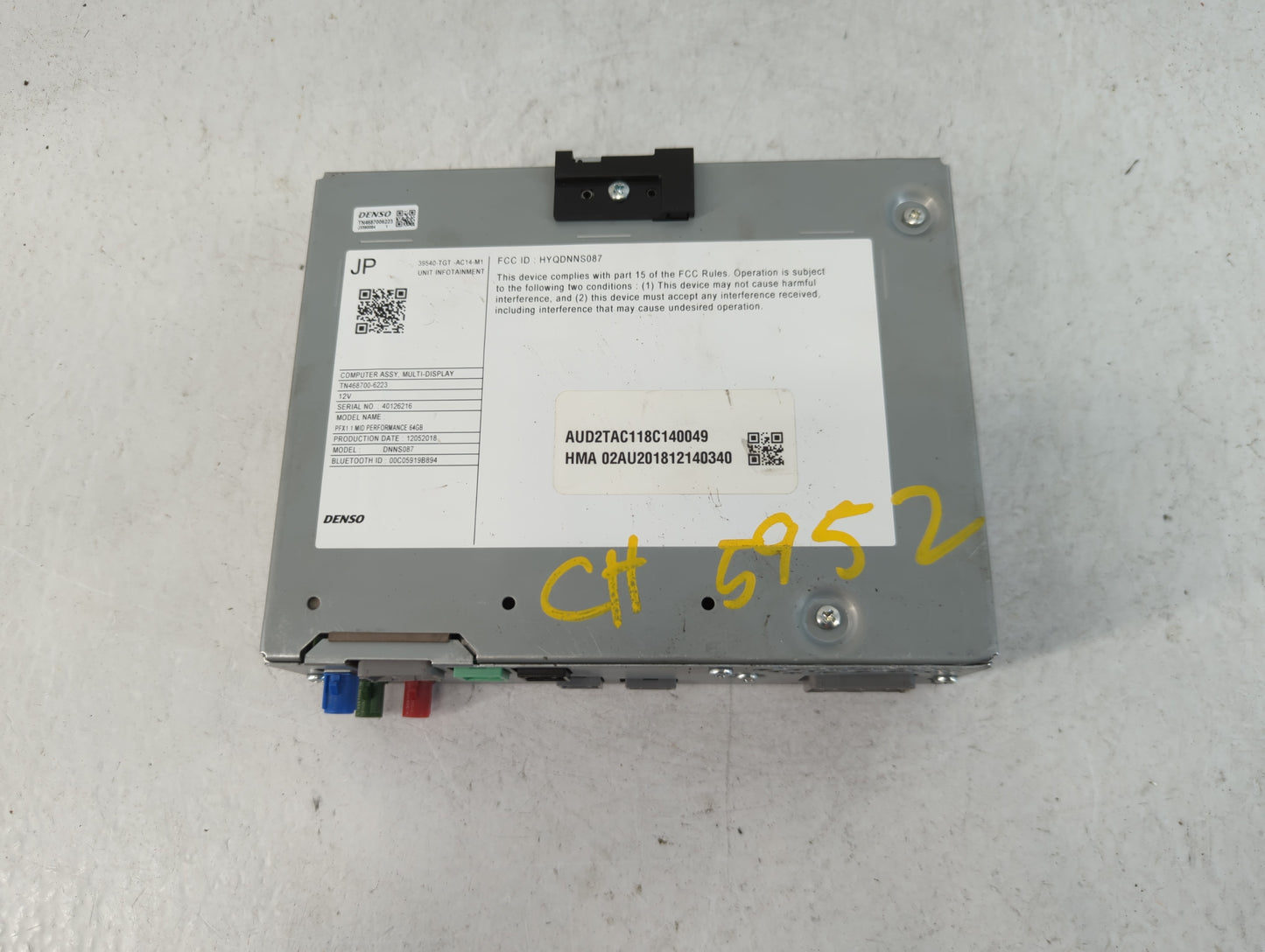 2019-2020 Honda Passport Radio AM FM Cd Player Receiver Replacement P/N:39540-TGT-AC14-M1 Fits Fits 2019 2020 OEM Used Auto 