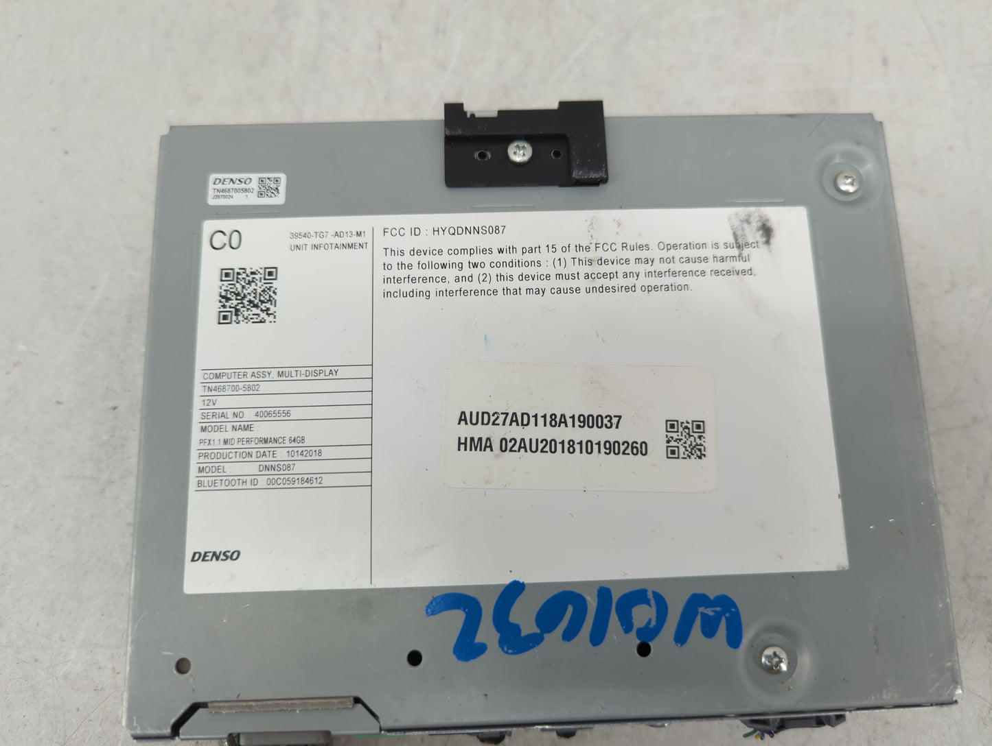 2016-2019 Honda Pilot Radio AM FM Cd Player Receiver Replacement P/N:39540-TG7-AD13-M1 Fits Fits 2016 2017 2018 2019 OEM Use