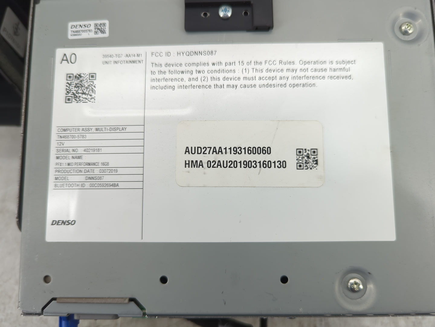 2016-2019 Honda Pilot Radio AM FM Cd Player Receiver Replacement P/N:39540-TG7-AA14-M1 HYQDNNS087 Fits Fits 2016 2017 2018 2