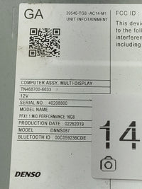 2016-2019 Honda Pilot Radio AM FM Cd Player Receiver Replacement P/N:39540-TG8-AC14-M1 TN468700-6033 Fits Fits 2016 2017 201