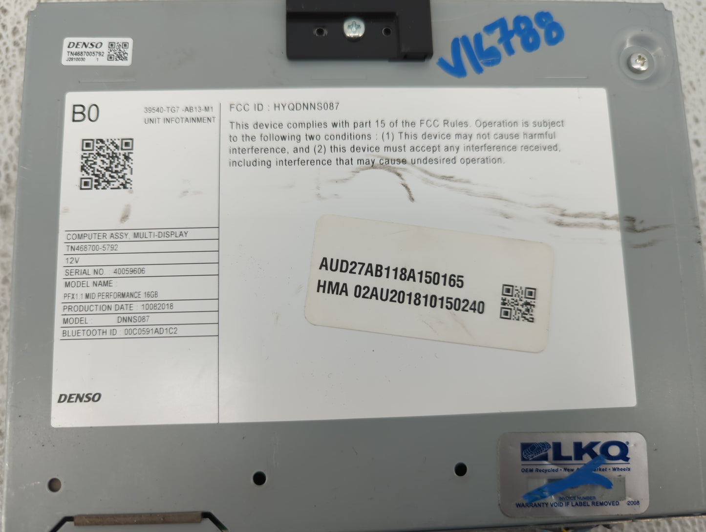 2016-2019 Honda Pilot Am Fm Cd Player Radio Receiver - Oemusedautoparts1.com
