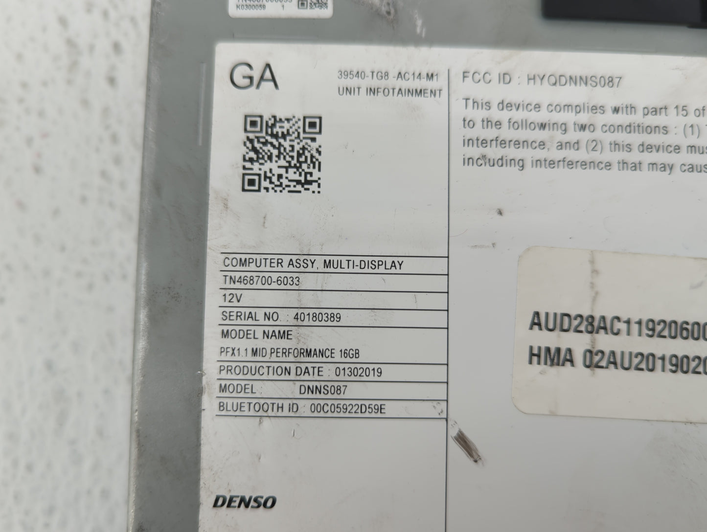 2019-2019 Honda Pilot Am Fm Cd Player Radio Receiver - Oemusedautoparts1.com