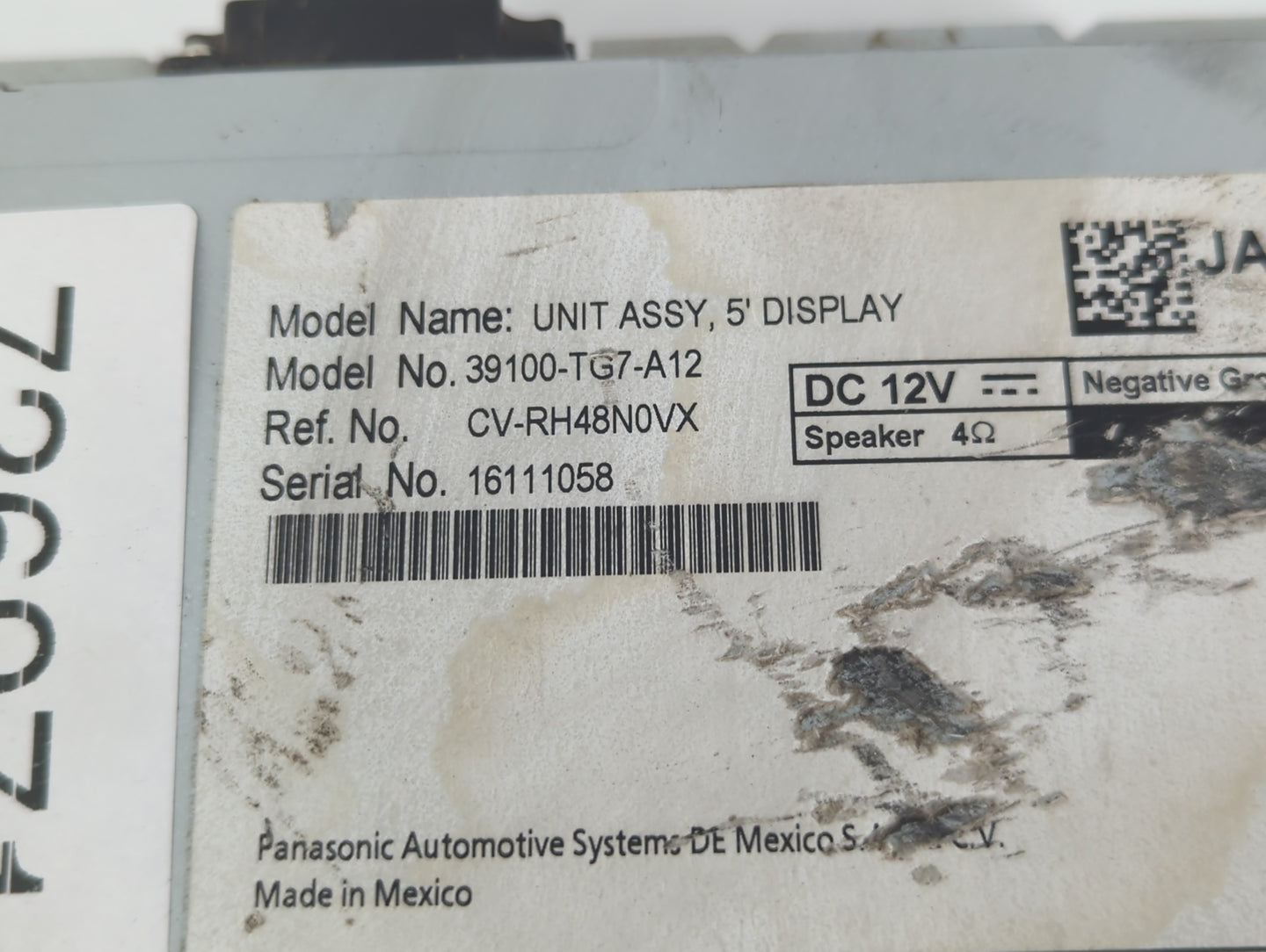 2016-2019 Honda Pilot Am Fm Cd Player Radio Receiver - Oemusedautoparts1.com
