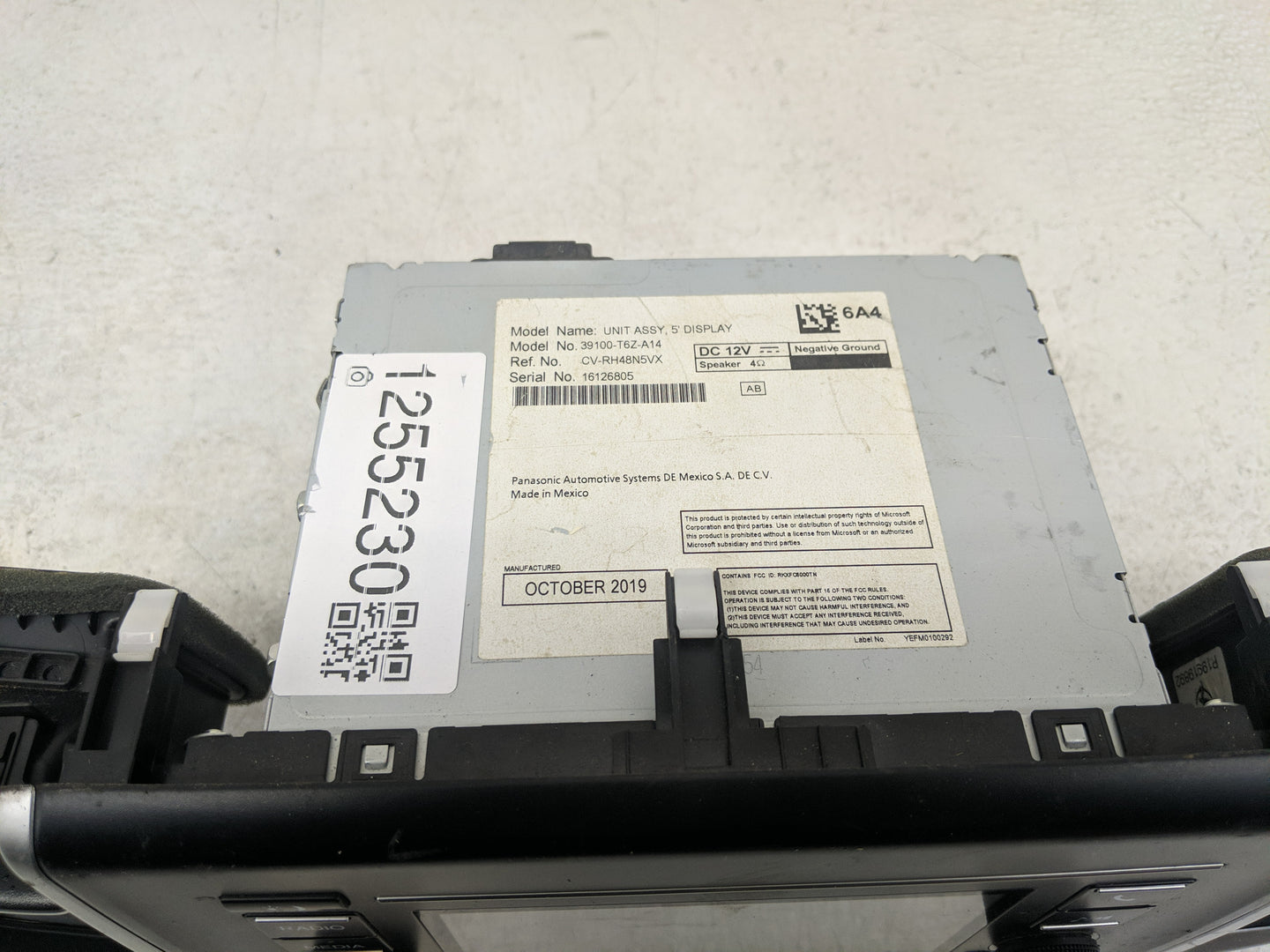 2019 Honda Ridgeline Radio AM FM Cd Player Receiver Replacement P/N:39100-T6Z-A14 Fits OEM Used Auto Parts - Oemusedautopart