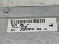 2019 Honda Ridgeline PCM Engine Control Computer ECU ECM PCU OEM P/N:37820-5MJ-A41 Fits OEM Used Auto Parts - Oemusedautopar