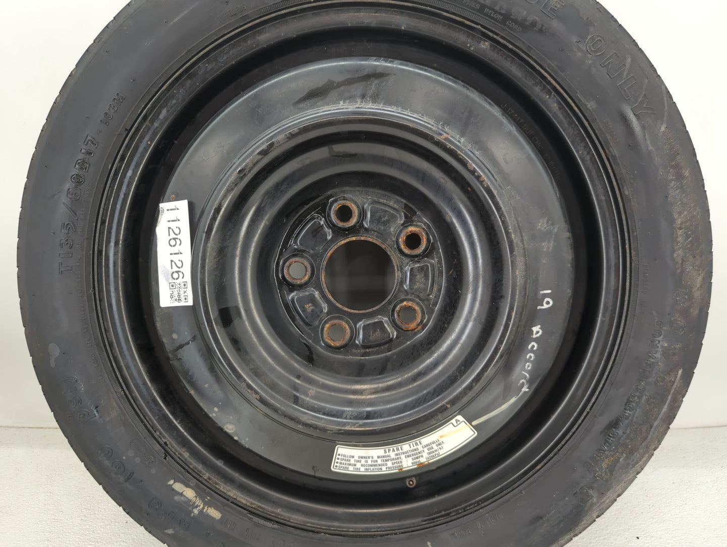 2018-2022 Hyundai Accent Spare Donut Tire Wheel Rim Oem - Oemusedautoparts1.com