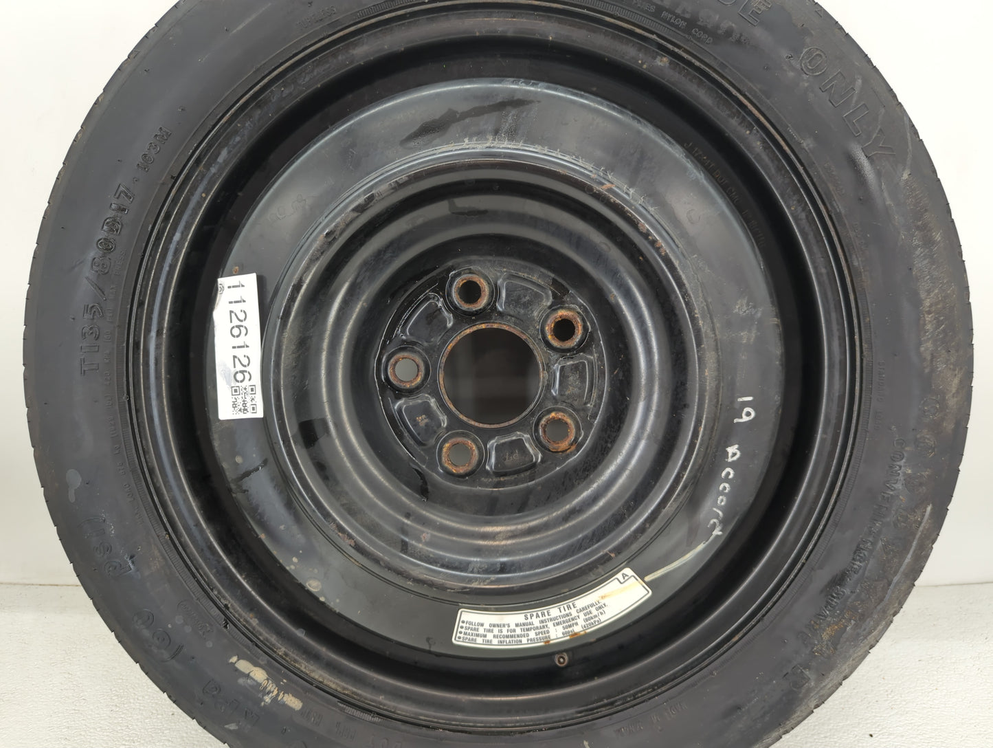 2018-2022 Hyundai Accent Spare Donut Tire Wheel Rim Oem - Oemusedautoparts1.com