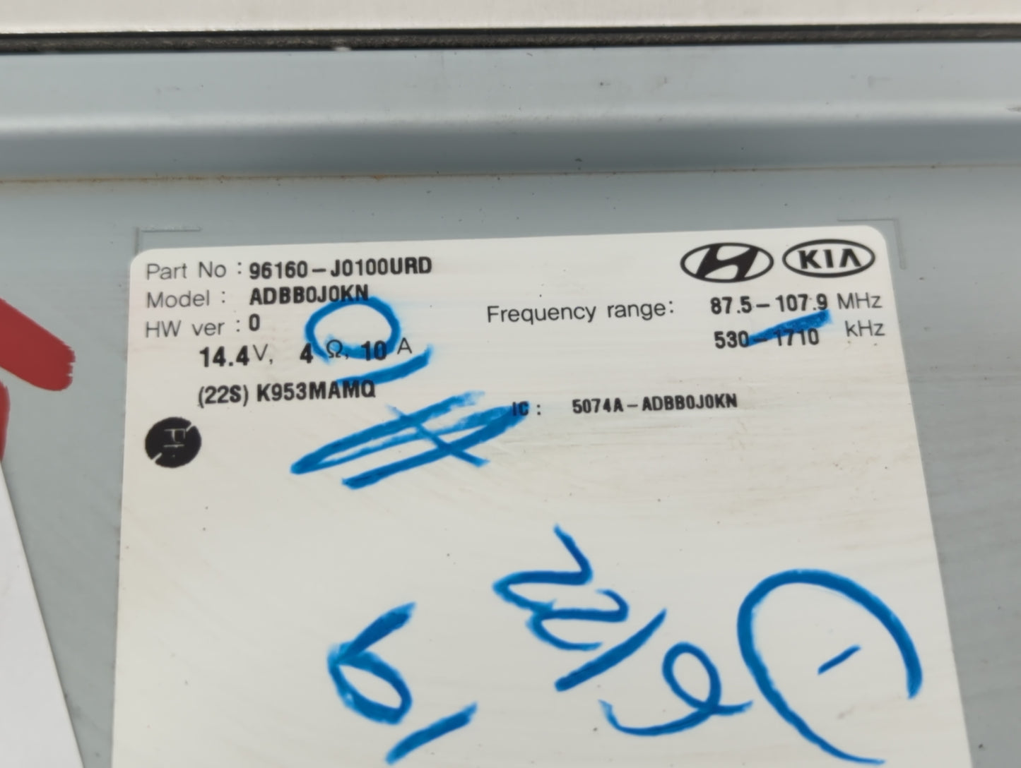 2018-2020 Hyundai Accent Radio AM FM Cd Player Receiver Replacement P/N:96160-J0100URD Fits Fits 2018 2019 2020 OEM Used Aut